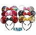 BLholife Minnie Headbands 6 pcs Mouse Ears with Sequins Bow Colored - Image 3