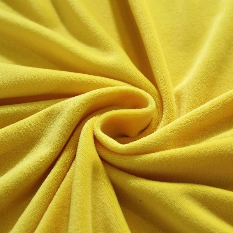 LINGKY Velvet Plush Sofa Cover - Yellow - Image 5