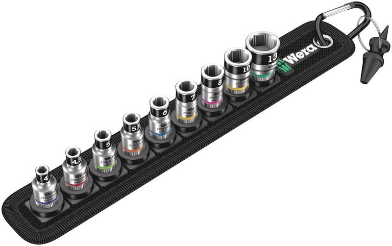 Wera Belt 1 Zyklop 1/4" Socket Belt Set with Holding Function Metric 05003880001 - Image 1
