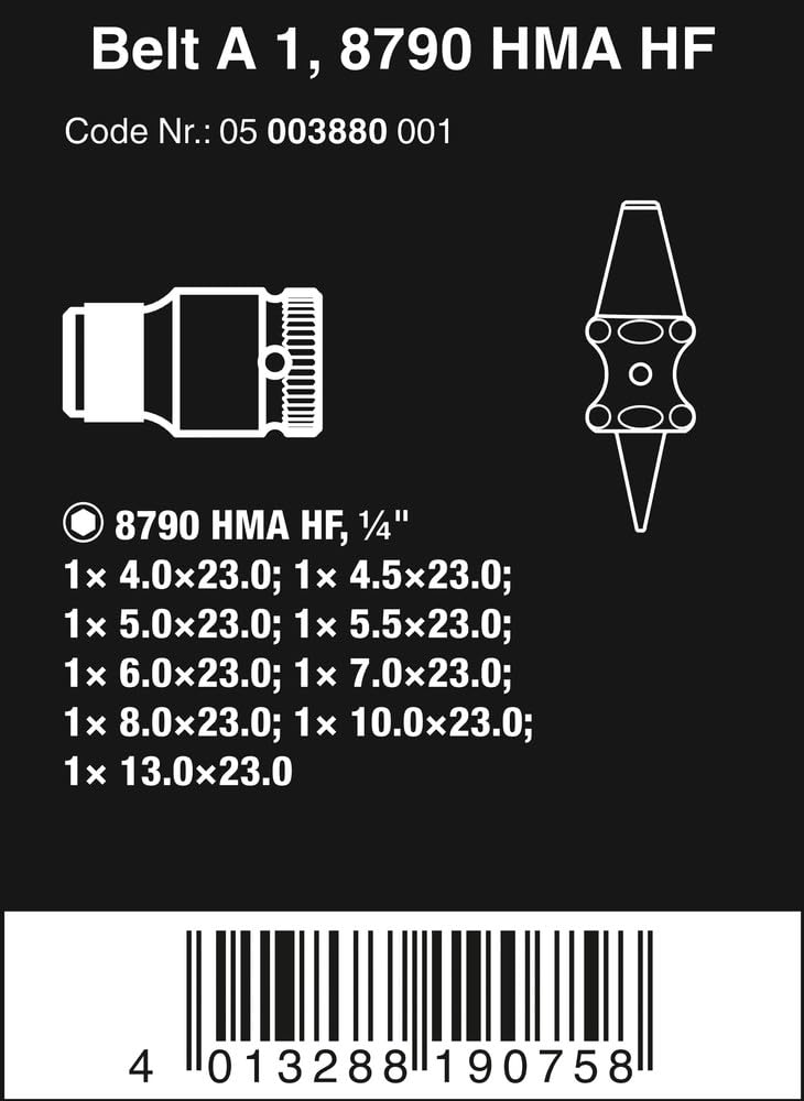 Wera Belt 1 Zyklop 1/4" Socket Belt Set with Holding Function Metric 05003880001 - Image 2