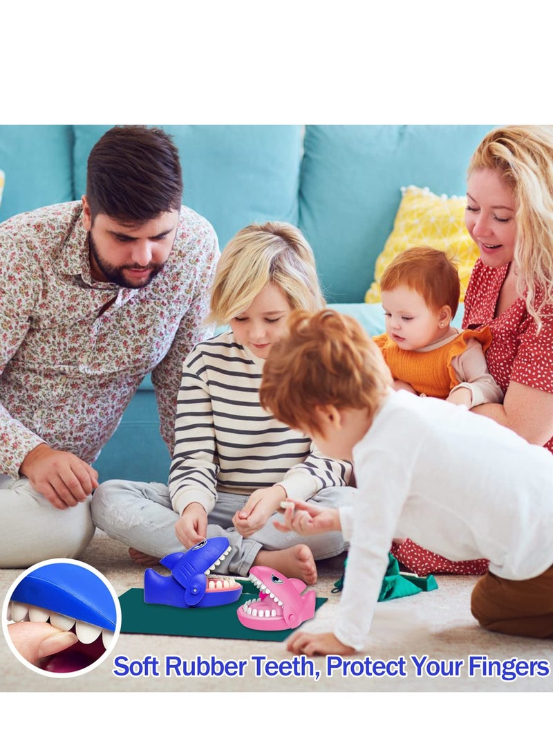 Excefore Shark Dentist Teeth Game, Shark Mouth Bite Finger Game Toy for Kid, Fun Travel Size Shark Teeth Game, Daring Test Game for Kids Toddler Adult Gift Party Favor Gift Dark Blue - Image 4