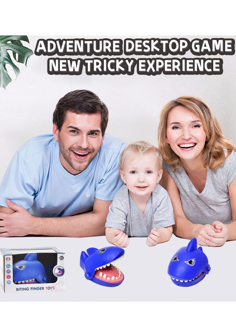 Excefore Shark Dentist Teeth Game, Shark Mouth Bite Finger Game Toy for Kid, Fun Travel Size Shark Teeth Game, Daring Test Game for Kids Toddler Adult Gift Party Favor Gift Dark Blue - Image 3