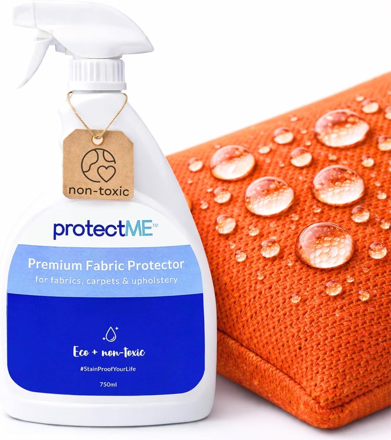 protectME Premium Fabric Protector and Stain Guard for Upholstery Carpet Shoes - Non Toxic, Water Based, Non-Flammable Protector Spray - 25.4 fl. Ounces - Image 1