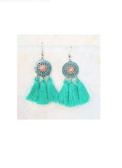 A distinctive and elegant women's earring, silver and turquoise accessory