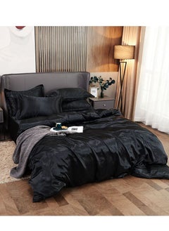 Sharpdo Bedsheets Bedding Set Silk Black  - Image 2