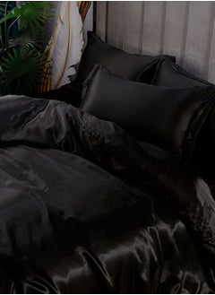 Sharpdo Bedsheets Bedding Set Silk Black  - Image 5