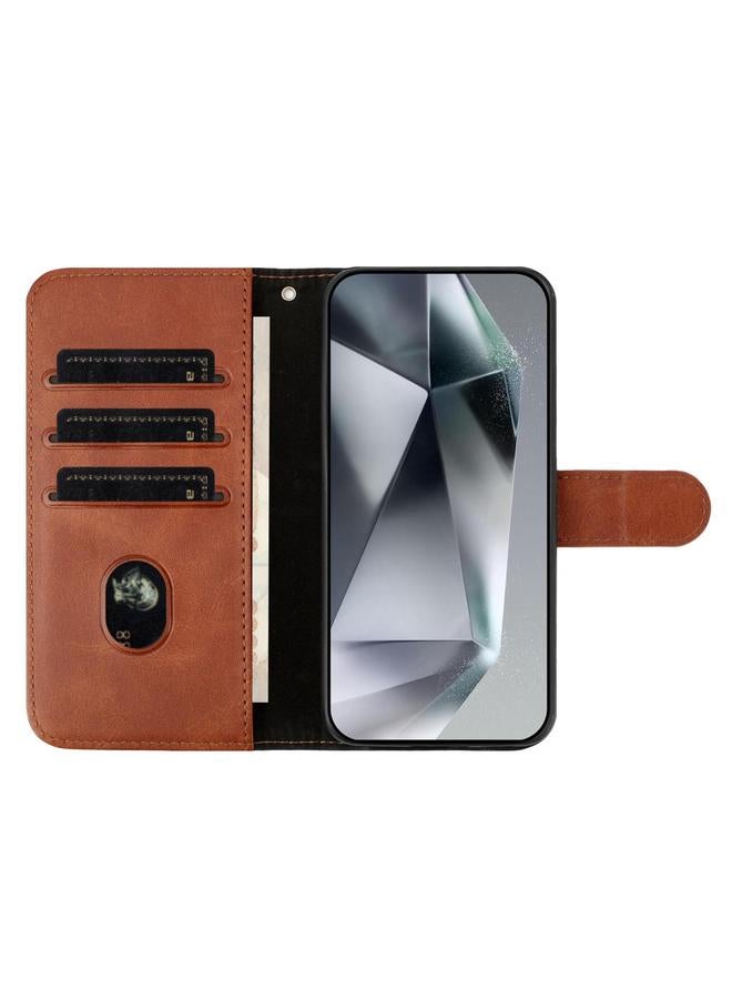 S-TOP Case For Motorola Moto E15 Dual-Folded S-shape Leather Phone Case - Image 4