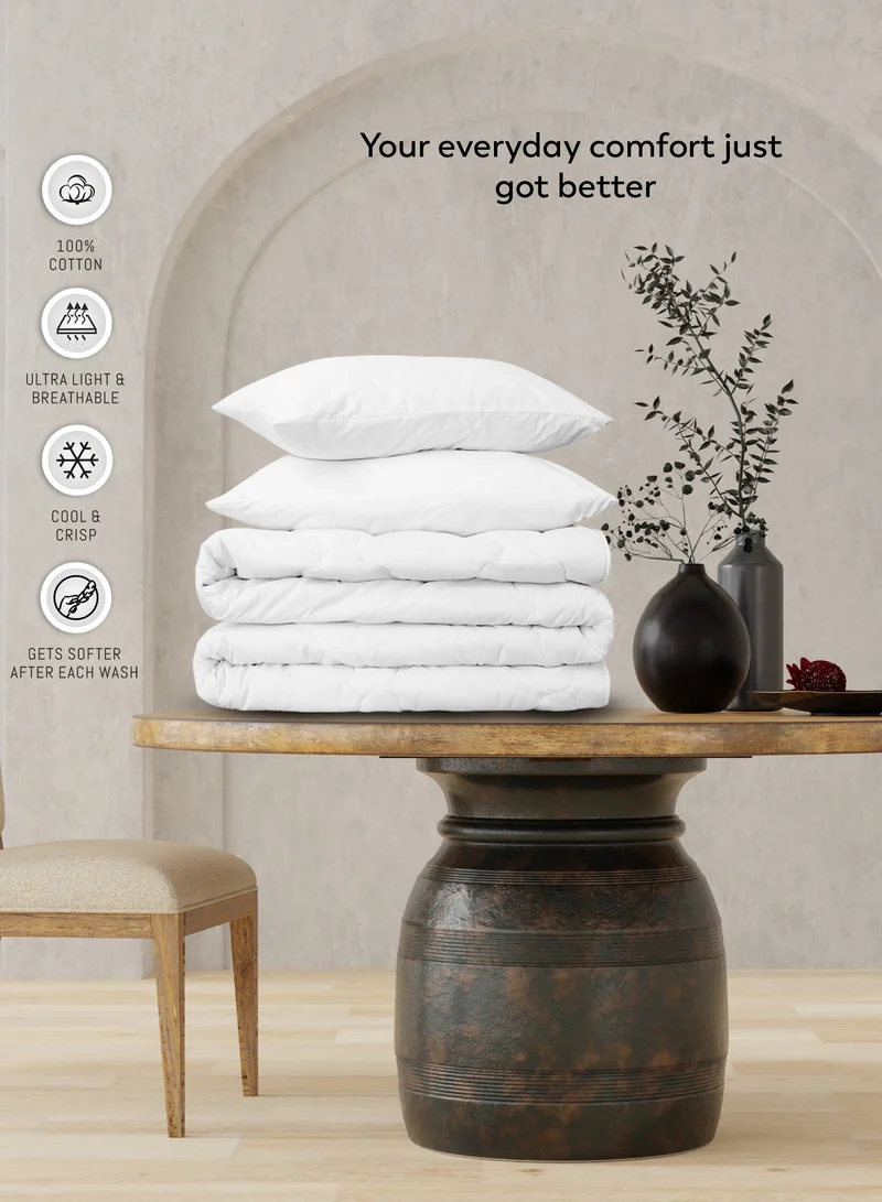Color Sense Solid 1 Duvet Cover + 1 Pillow Cover Single Cotton Navy 200x135cm