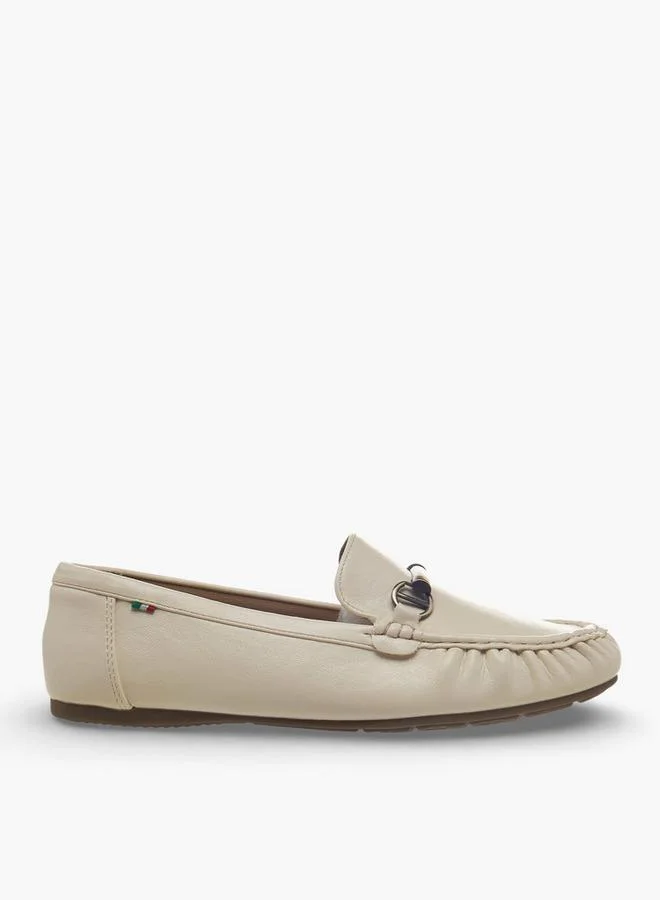 Renzo Ruganni WHITE Women Metallic Accent Loafers for Women | Best Price UAE