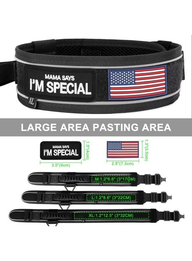 BEIRUI 2.5 Inch Wide Dog Collar with Control Handle,Heavy Duty 6.5cm Wide Tactical Dog Collar with Strong Metal Buckle,Reflective Military Dog Collar with Patches for Large Dogs,Black,Neck fit 19-23" - Image 3