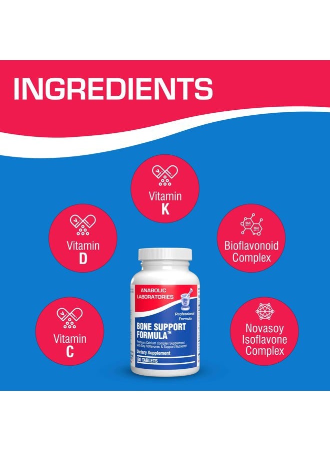 Anabolic Laboratories مجمع الكالسيوم لدعم العظام - 180 قرص لصحة العظام - مكملات الفيتامينات C و D و K والزنك والمغنيسيوم والكالسيوم للنساء والرجال - Image 4