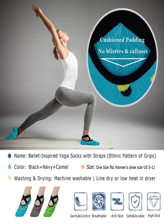 Ozaiic Yoga Socks for Women Non-Slip Grips & Straps, Ideal for Pilates, Pure Barre, Ballet, Dance, Barefoot Workout - Image 4