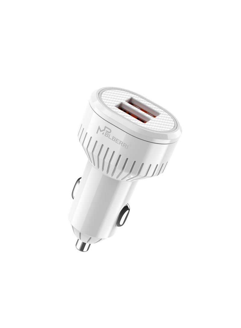 MPBLBERRI Premium Quality Dual USB Fast Car Charger - 3.1A Output (BLB-C213)