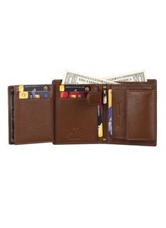 HAMMONDS FLYCATCHER HAMMONDS FLYCATCHER Genuine Leather Wallet for Men, RFID Protected Leather Purse for Men, Money Purse for Men, Bi-Fold Wallet, 4 Card Slots, 3 ID Slots, Coin Pocket, Metal Snap Button - Brushwood  - Image 4