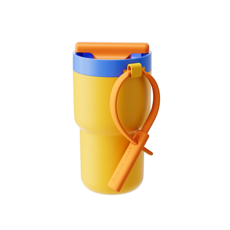 CHAKO LAB Stainless Steel Insulated Water Bottle with Two Drinking Ways Twist Tumbler BPAFree LeakProof 17 oz Bottle with Ceramic coating Orange