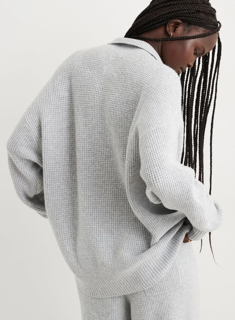 Aerie Polo Neck Knitted Sweater