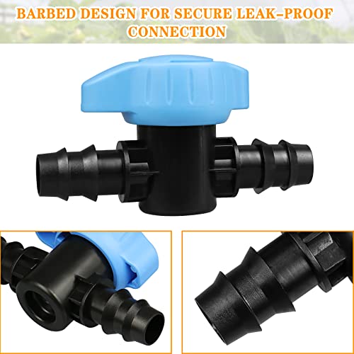 Gardrip 5 Pack 1/2 Inch Drip Irrigation Valve: 1/2 in. in-Line Shut Off Valves for 1/2 Inch Drip Irrigation Tubing (.570-.620" ID) Barbed Cut Off Switch Valve for Garden Irrigation System - Image 4