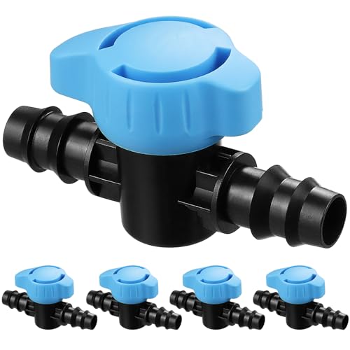 Gardrip 5 Pack 1/2 Inch Drip Irrigation Valve: 1/2 in. in-Line Shut Off Valves for 1/2 Inch Drip Irrigation Tubing (.570-.620" ID) Barbed Cut Off Switch Valve for Garden Irrigation System - Image 1