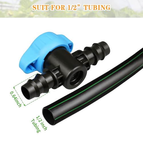 Gardrip 5 Pack 1/2 Inch Drip Irrigation Valve: 1/2 in. in-Line Shut Off Valves for 1/2 Inch Drip Irrigation Tubing (.570-.620" ID) Barbed Cut Off Switch Valve for Garden Irrigation System - Image 3