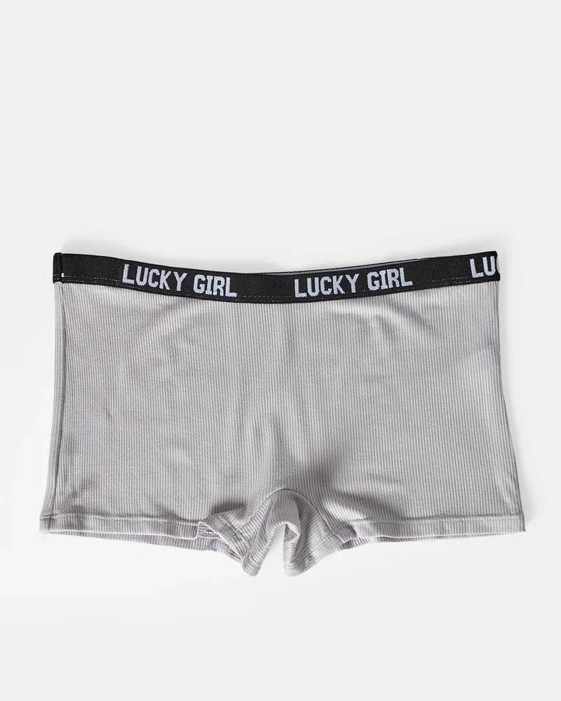 REDTAG Senior Girls Pink and Grey And Ribbed 2 Piece Boxer Brief Set