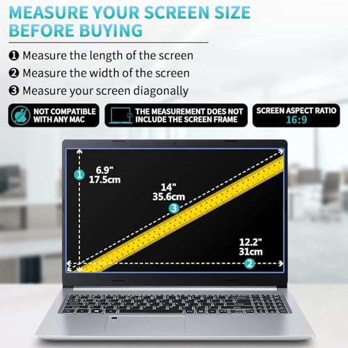 CASOSHIELD 14 inch Anti Glare Laptop Screen Protector, Anti Scratch & Anti Fingerprint Screen Filter Compatible with 14" HP/DELL/ASUS/Acer/Samsung/Lenovo/Toshiba with 16:9 Aspect Ratio Laptop- Matte - Image 2