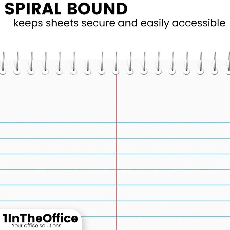 1InTheOffice Steno Pads Spiral 6x9, Top Spiral Note Pads White Gregg Ruled, 80 Sheets, 6 Packs - Image 3