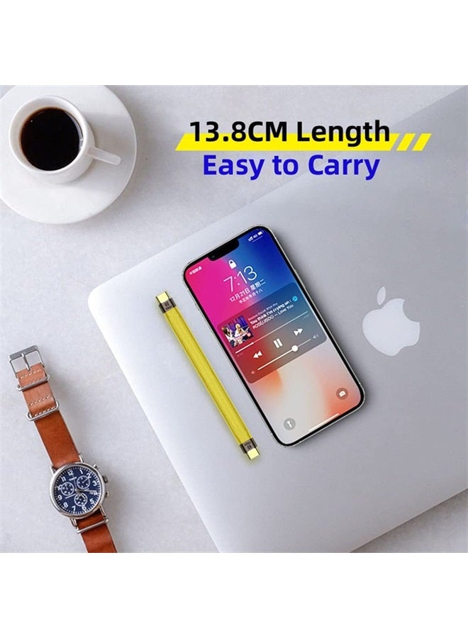 NFHK Yellow Type-C USB-C Male to Male USB4 40Gbps 100W 8K Flat Slim FPC Data Cable for Laptop & Phone 13cm - Image 5