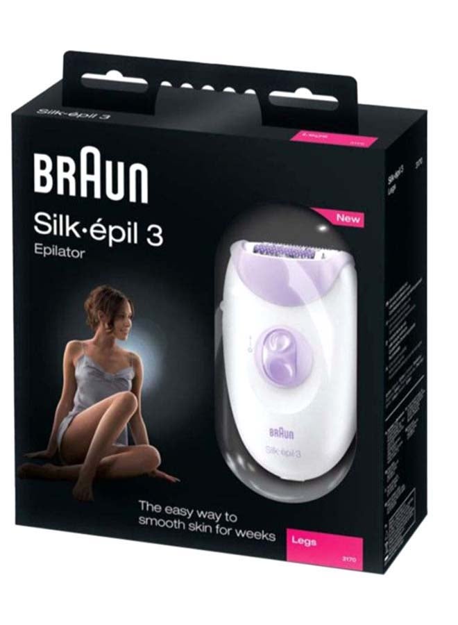 BRAUN Silk Epil Electric Hair Removal Machine SE 3170 White/Purple - Image 3