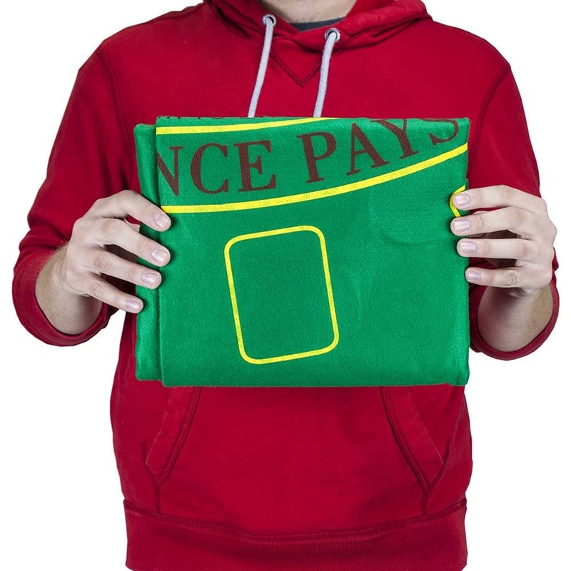 Brybelly Casino Night 2-in-1 Blackjack and Roulette Table Felt Only- Green Felt Double Sided Casino Tabletop Gaming Mat- 72" x 36" - Perfect for Casino Game Night - Image 2