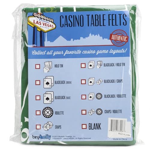 Brybelly Casino Night 2-in-1 Blackjack and Roulette Table Felt Only- Green Felt Double Sided Casino Tabletop Gaming Mat- 72" x 36" - Perfect for Casino Game Night - Image 5
