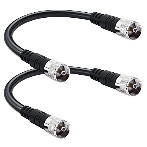 RFAdapter RF Adapter PL259 Jumper Cable, RG8 Coax Cable - 1ft, 2-Pack - 12in, 50 Ohm Low Loss for Ham Radio, Antenna Analyzer, Dummy Load & SWR Meter - Image 1