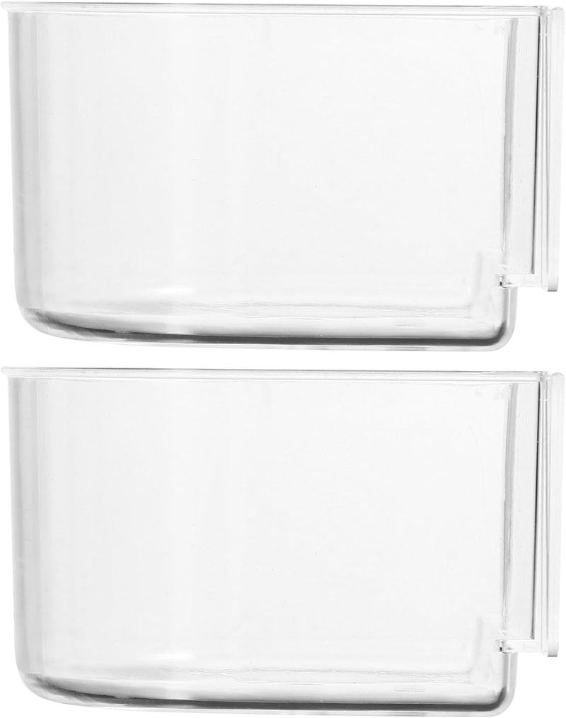 Bird Cage Food Bowl Set 2pcs Thickened Plastic Feeding Trough for Parrots and Small Birds Suitable - Image 1