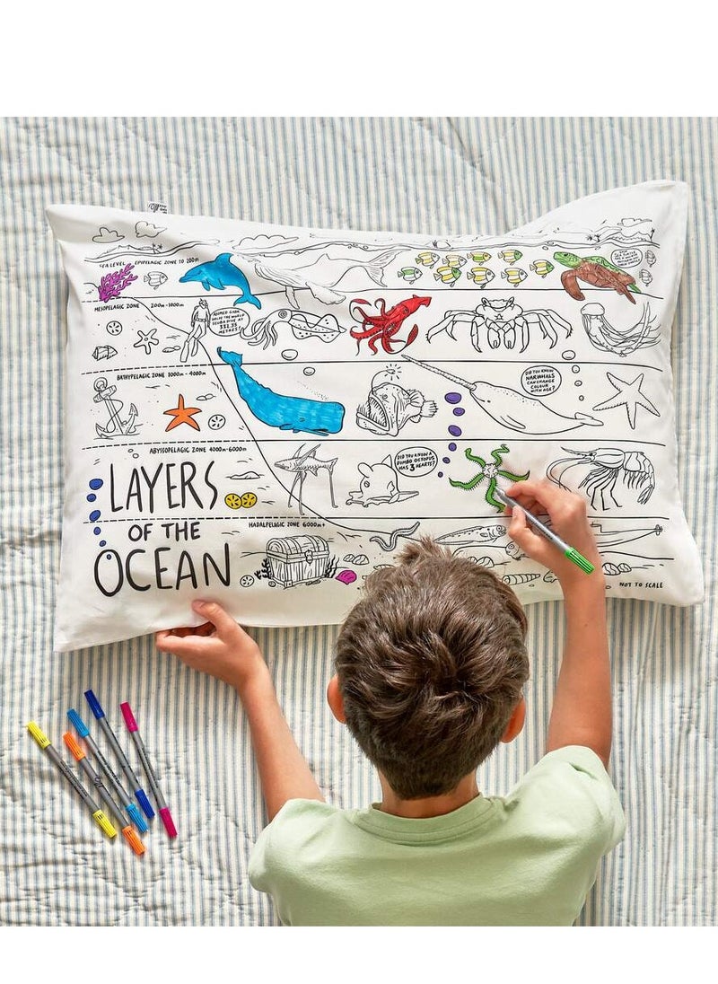 eatsleepdoodle Coloring Pillowcase, Under the Sea  - Image 4