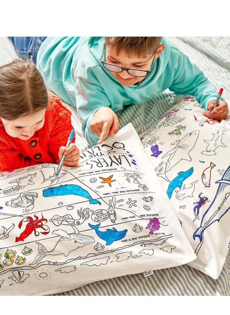 eatsleepdoodle Coloring Pillowcase, Under the Sea  - Image 5