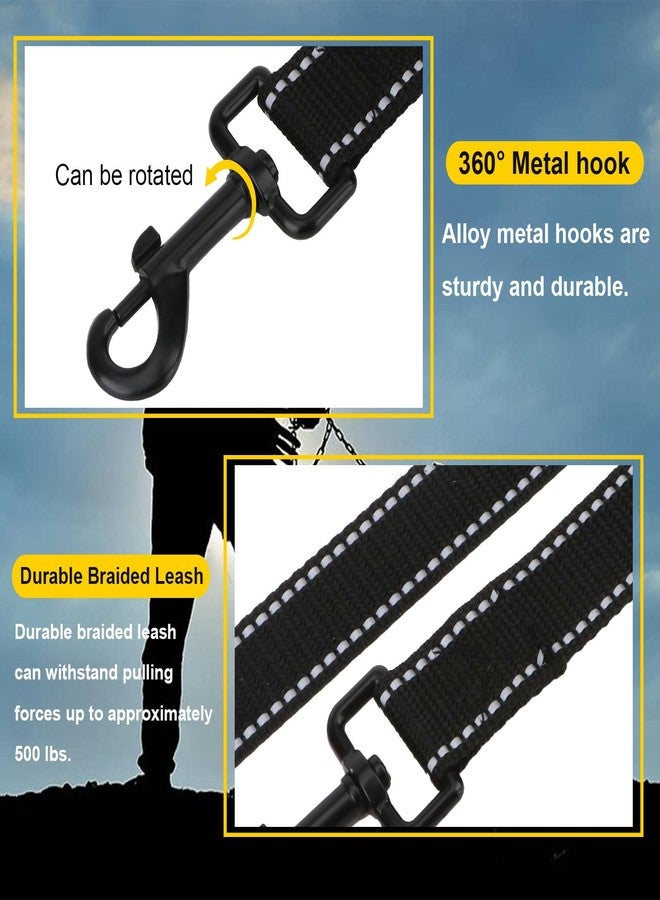 Reshiho Dog Leash, Black Nylon Dog Leashes, Leashes for Medium & Small Dogs, Reflective for Night Safety (6.5ft) - Image 3