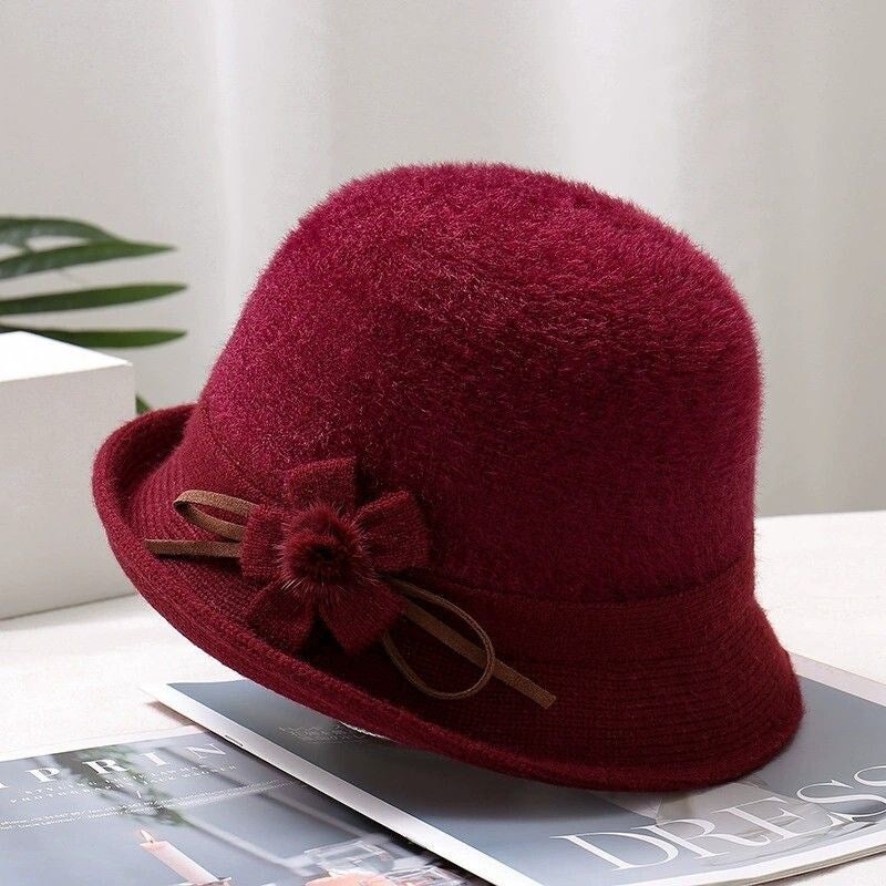 Summer Knit Bucket Hat Women Linen Cotton Flower Hollow Mesh Hat - Image 4