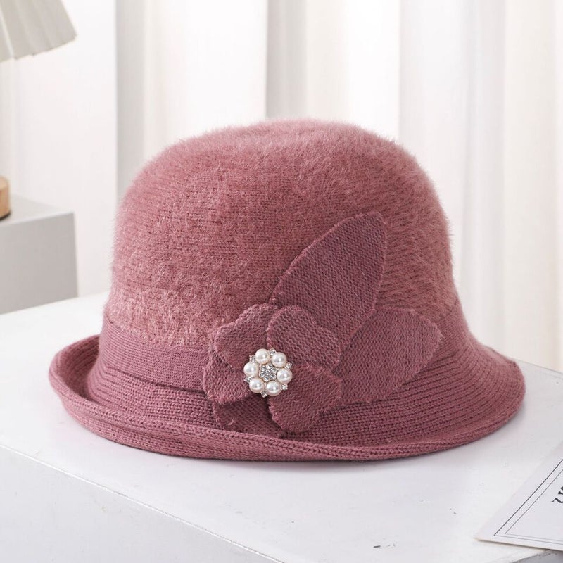 Summer Knit Bucket Hat Women Linen Cotton Flower Hollow Mesh Hat - Image 1