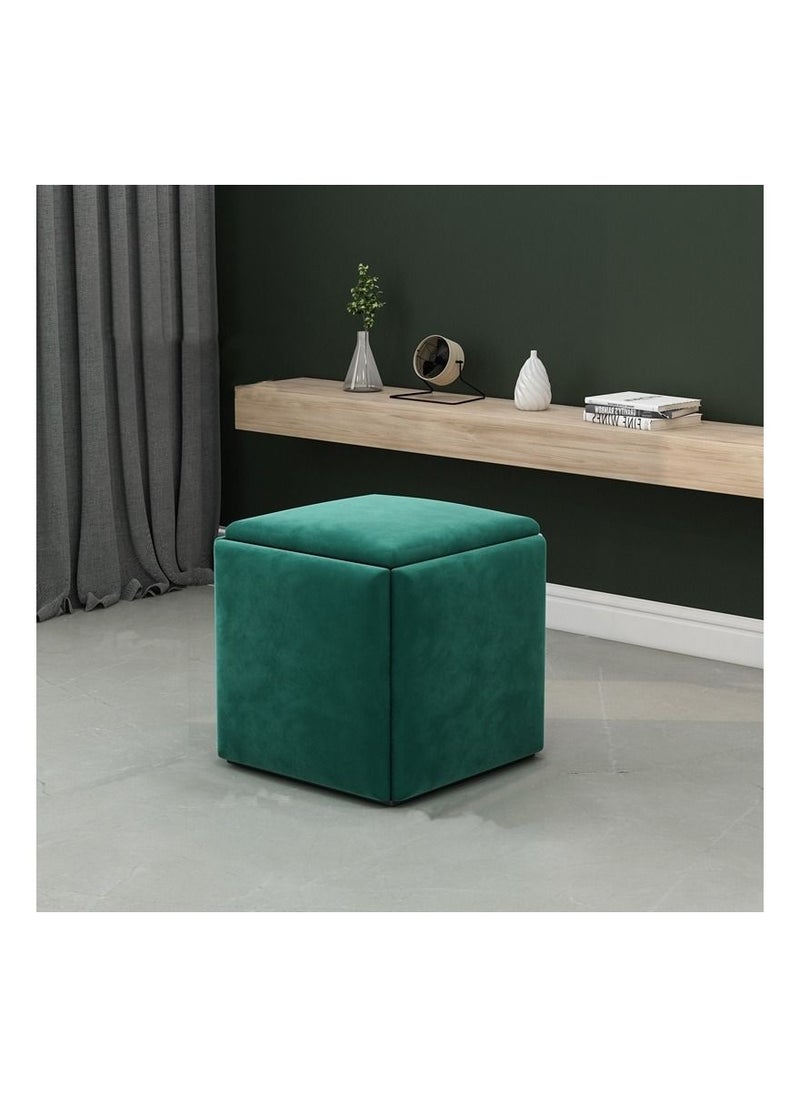 Organized Home - Stool Set Modern Ottomans Set of 5 Backless Chairs with Wheels Stackable Bar Stool for Living Room Dinning Kitchen - Image 1