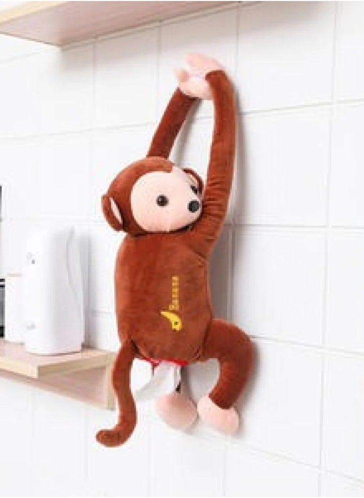 SFMW Car Tissue Box in The Shape of a Brown Monkey Doll  - Image 3