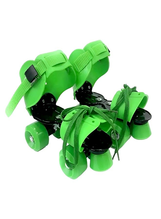 TLISMI Cute Colored Adjustable Size Four-Wheel Roller Skates with Front Brake Sliding Pulley Strap Slalom Smooth Inline Lightweight Skating Shoes for Unisex Beginners, Advanced Kids of Age 8-16 Years - Image 1
