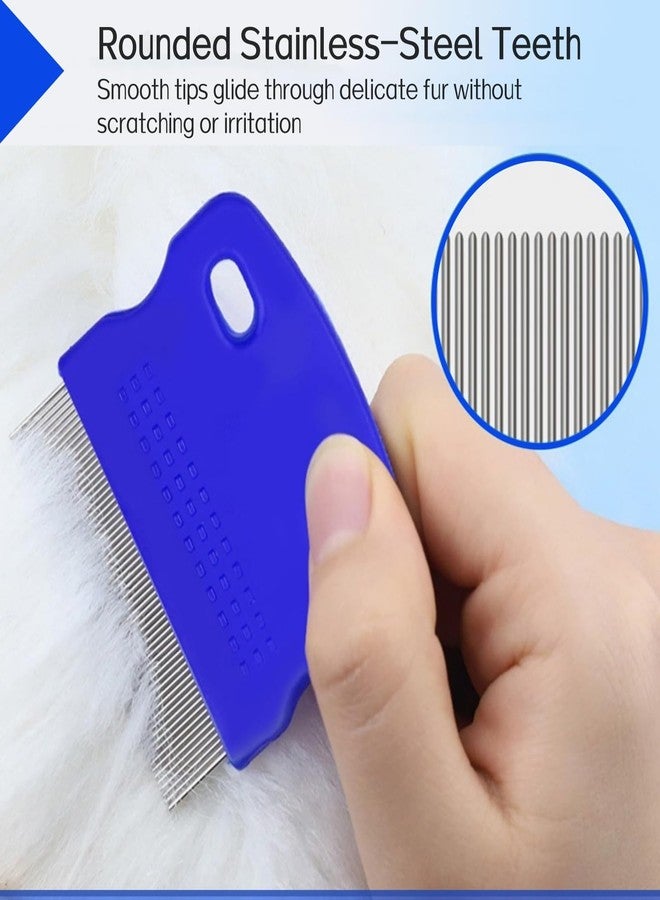 MauSong Professional Eye Comb for Pets，Stainless Steel Tear Stain Remover，For Cats & Dogs,Gentle Round-Head Grooming Tool,Precisely Removes Stains, Dirt And Debris From The Eye Area – 2 Pack - Image 2