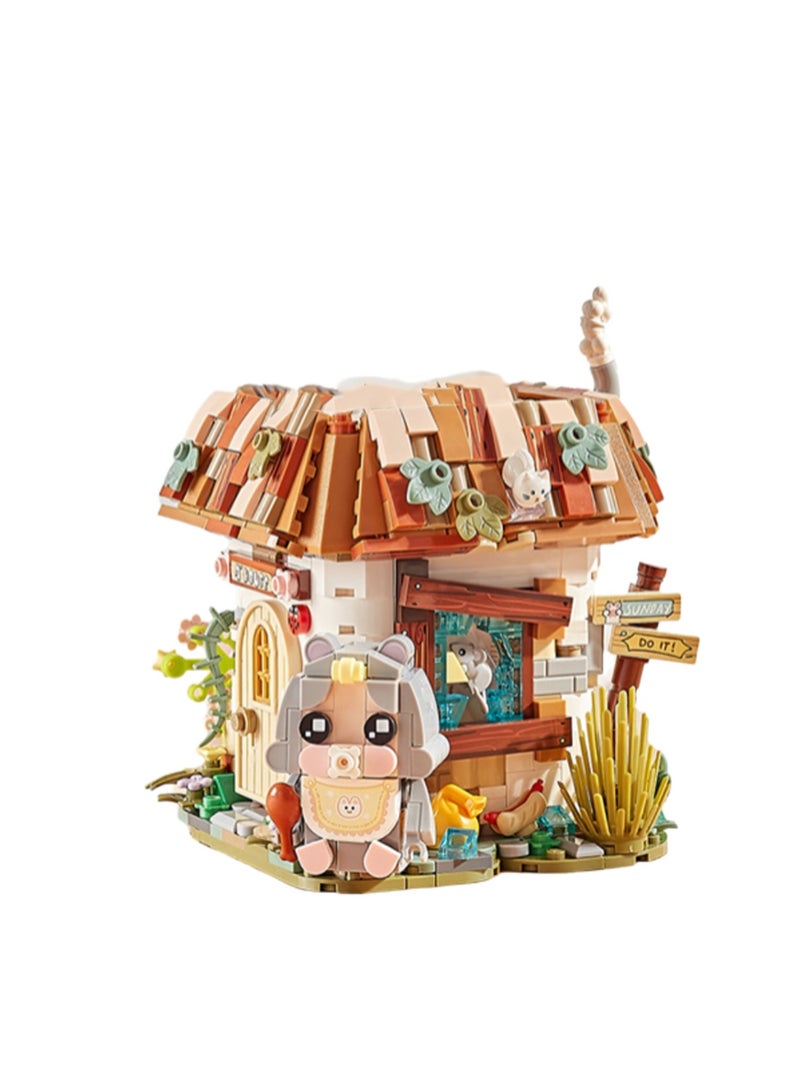 Pen Holder Storage Model Set Building Blocks Creative Diy Assembly Simulation Building Assembly Toys Children Adult Home Furnishings (House Shape) - Image 1