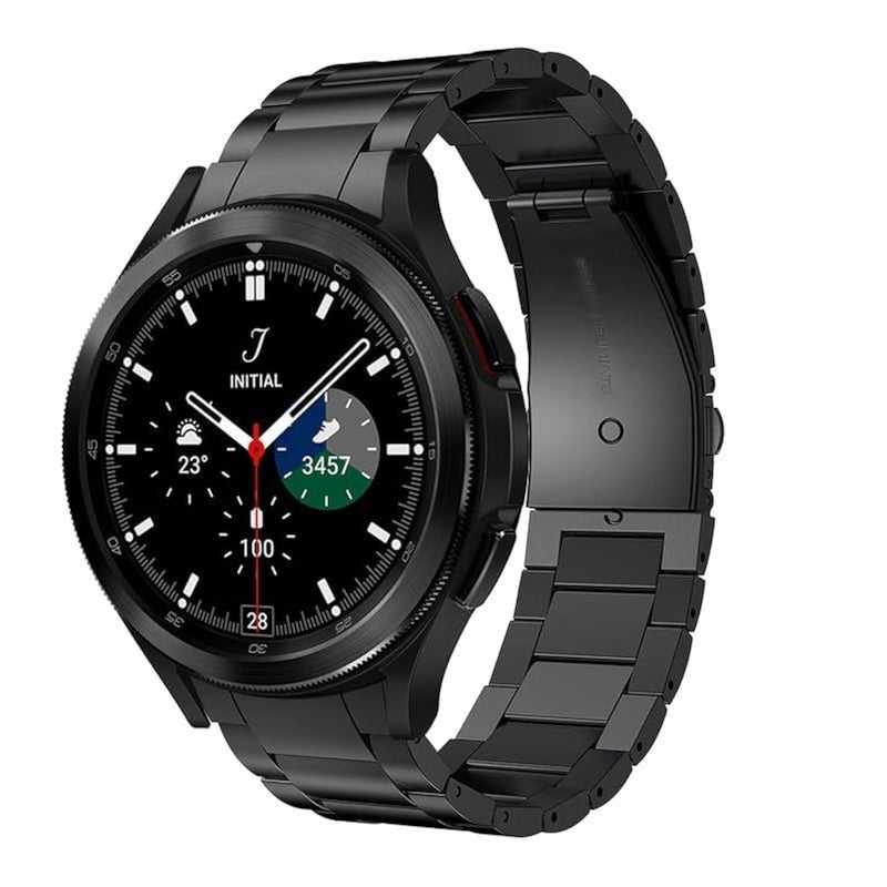 AXIYIBZI Stainless Steel Strap Compatible with Samsung Galaxy Watch 6 Classic (43/47mm), Watch 5 Pro (45mm), Watch 6/5/4 – 20mm No-Gap Band - Image 2