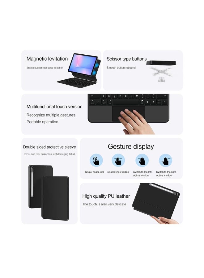 Keyboard Case for Samsung Galaxy Tab S11 11 inch (2025) , Strong Magnetic Wireless Bluetooth Touchpad Trackpad Backlit Magic Keyboard - Image 4