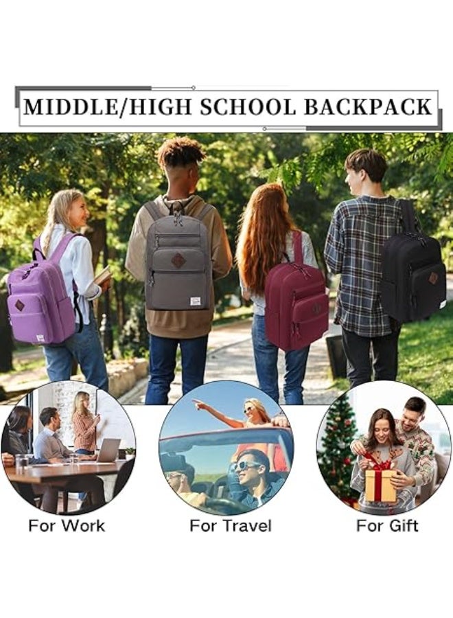 VASCHY School Backpack for Women, Unisex Bookbag Schoolbag Casual Daypack for High School/College/Teens/Travel/Work - Image 2