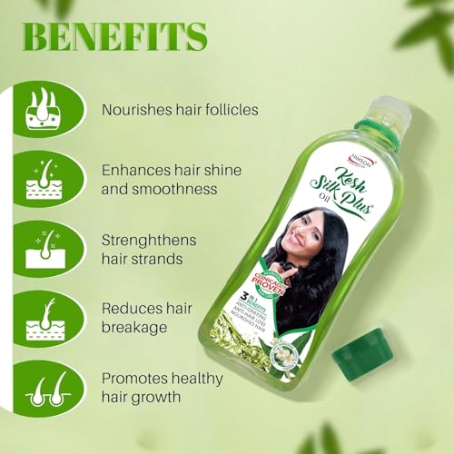 Nimson Kesh Silk Plus Hair Oil | Anti-Greying & Hair Fall Control | Bhringraj & Amla | Nourishes Scalp | Non-Sticky | Unisex | 450ml - Image 3