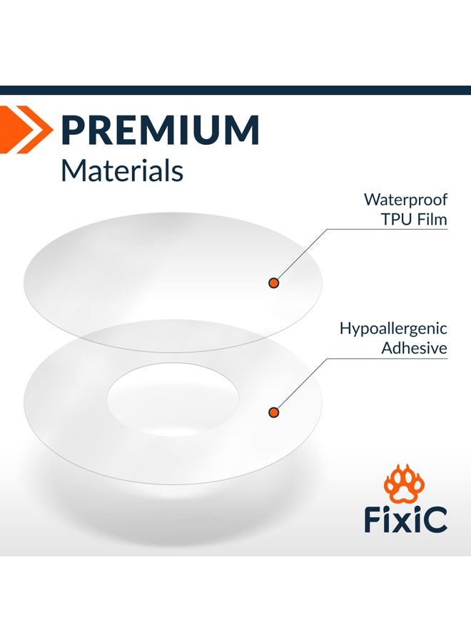 Fixic Freestyle Adhesive Patch 25 PCS – Good for Libre 1, 2, 3 & Plus – Enlite – Guardian – NO Glue in The Center of The Patch – Pre-Cut Back Paper – Long Fixation for Your Sensor! (Transparent) - Image 3