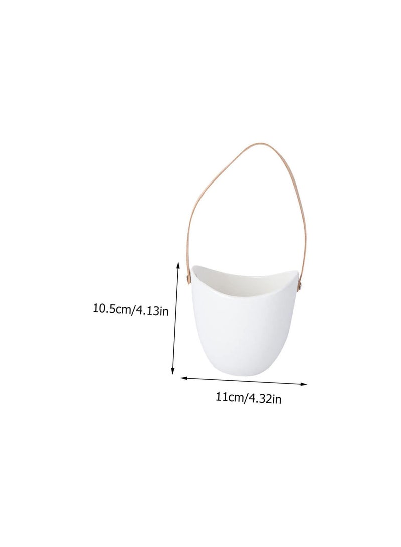 GGOOT 2pcs Belt Hanging Flower Pot Air Plant Holder Hanging Pot Wall Plant Pots Para De Mujer Interior Mini Succulent Plants Coat Hanger Stand Hanging Succulents Pot  - Image 3