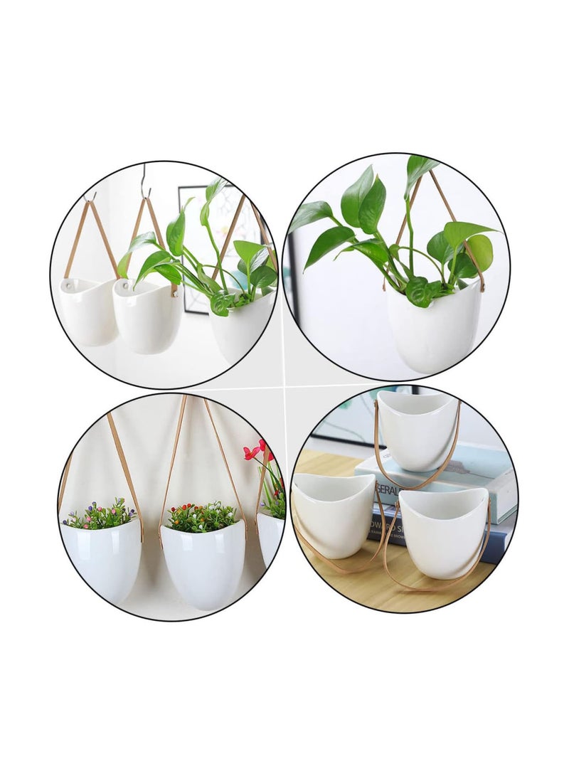 GGOOT 2pcs Belt Hanging Flower Pot Air Plant Holder Hanging Pot Wall Plant Pots Para De Mujer Interior Mini Succulent Plants Coat Hanger Stand Hanging Succulents Pot  - Image 4