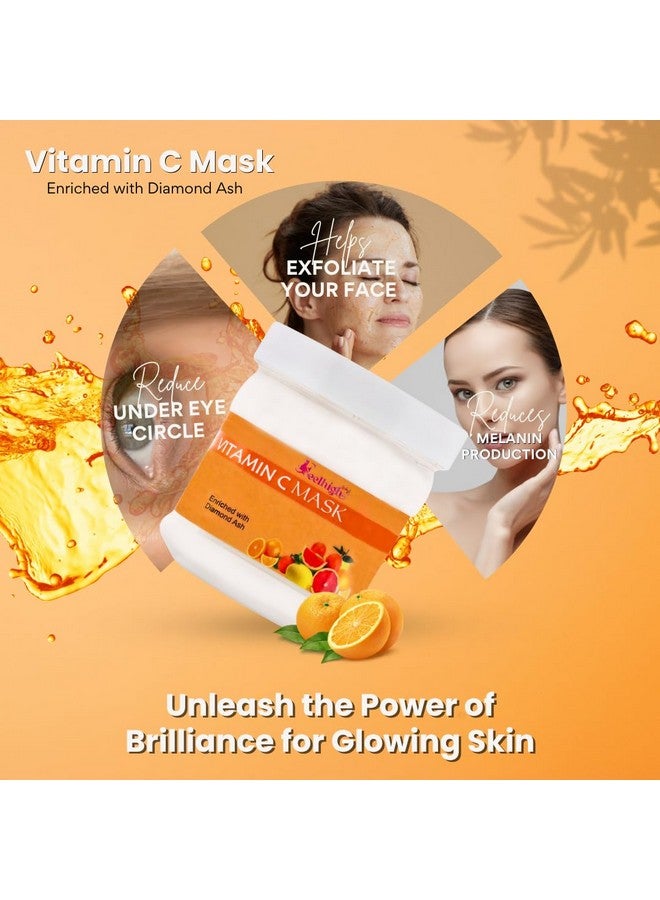 FEELHIGH طقم فيتامين سي للوجه: مقشر، كريم، جل، قناع - عبوة من 4 كل منها 500 مل للرجال والنساء - Image 5